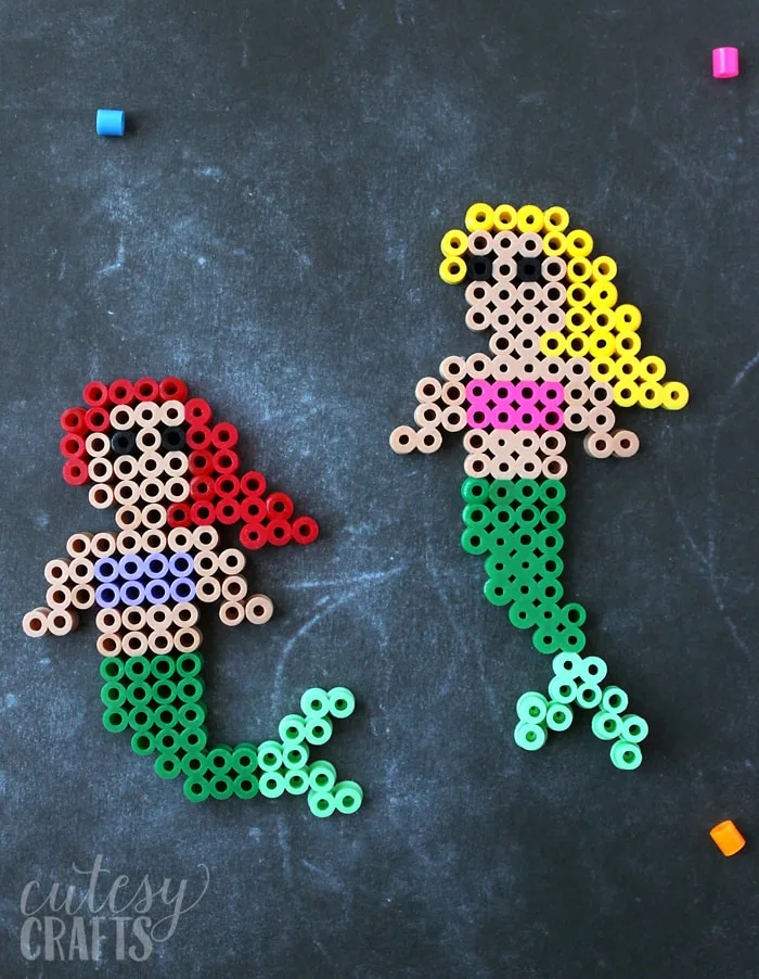 Easy Mermaid Perler Bead Patterns - Cutesy Crafts
